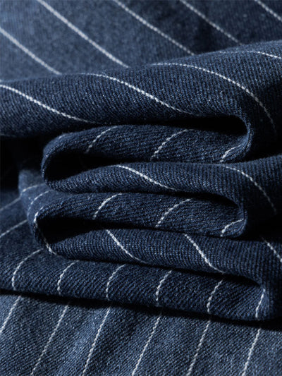 Men’s Vintage-Inspired Striped Denim Shirt