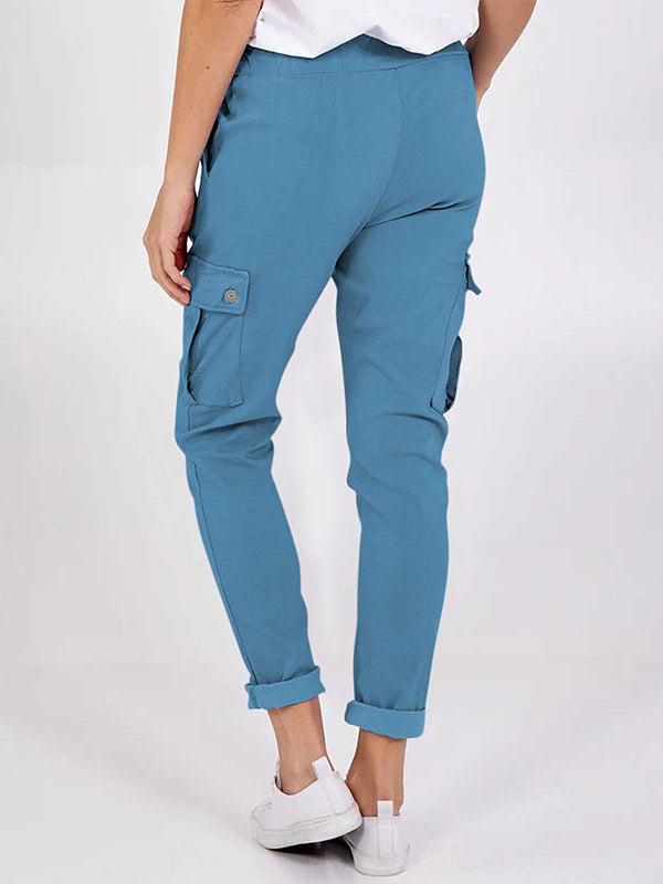 Women's Drawstring Slim Fit Cargo Pants