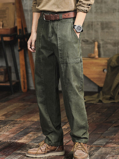 Men's Vintage-Inspired Straight-Leg Cargo Pants