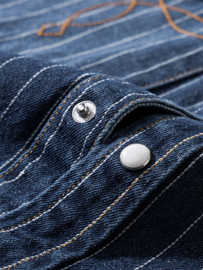 Men’s Vintage-Inspired Striped Denim Shirt