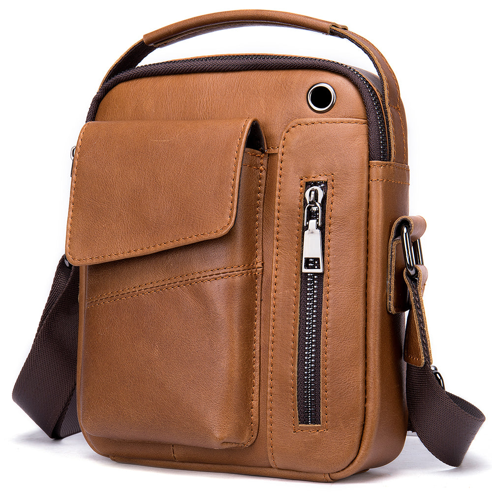 Men's Cowhide Crossbody Shoulder Bag