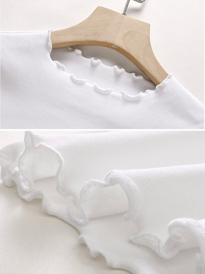 Women's Ruffled-Edge Short Sleeve Tees