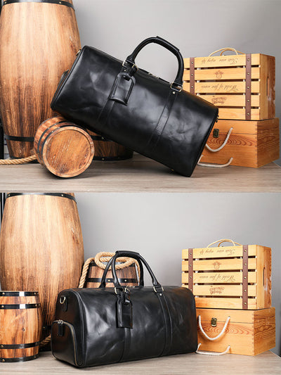 Premium Crazy Horse Leather Duffle Bag