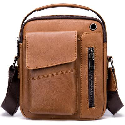 Men's Cowhide Crossbody Shoulder Bag