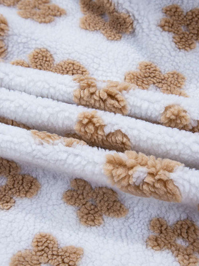 Cozy Floral Fleece Button-Up Jacket