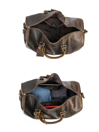 Premium Crazy Horse Leather Duffle Bag