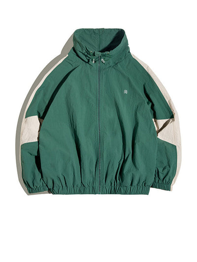Men's Nylon Color-Block Windbreaker Jackets