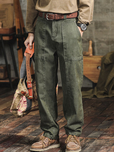 Men's Vintage-Inspired Straight-Leg Cargo Pants