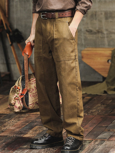 Men's Vintage-Inspired Straight-Leg Cargo Pants