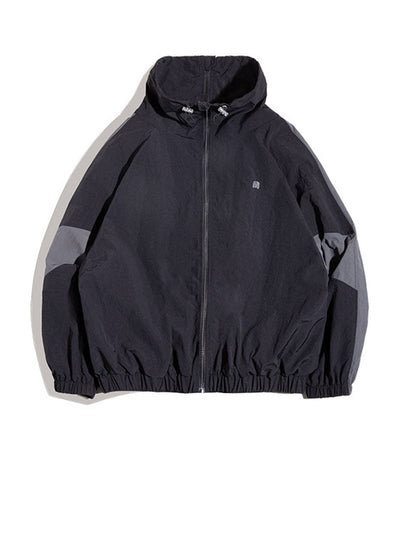Men's Nylon Color-Block Windbreaker Jackets