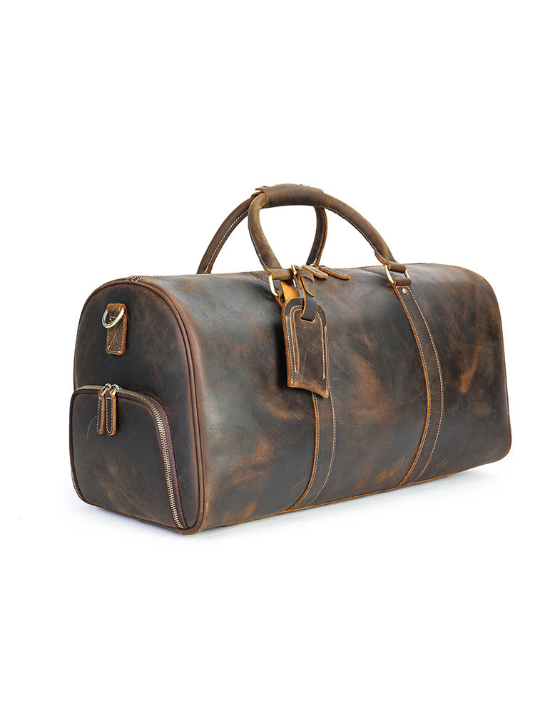 Premium Crazy Horse Leather Duffle Bag