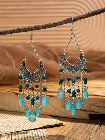 Bohemian Tassel Beaded Dangle Earrings
