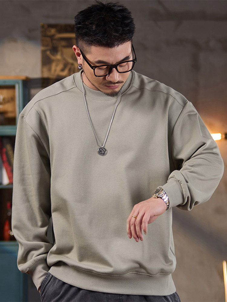 Men’s Relaxed Fit Ribbed Crewneck Sweatshirt