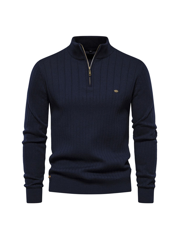 Men's 1/4 Zip Ribbed Sweater