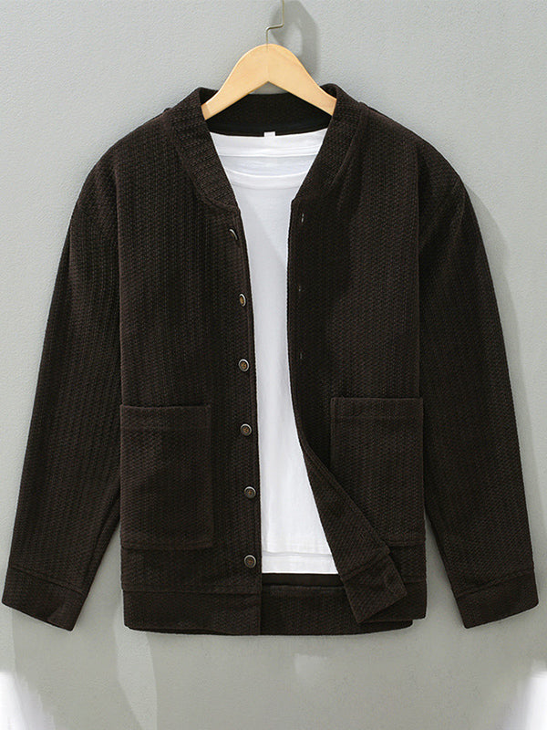 Men's Loose Stand Collar Corduroy Jacket