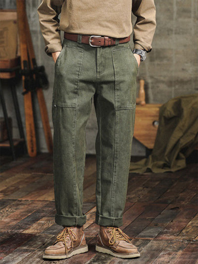 Men's Vintage-Inspired Straight-Leg Cargo Pants