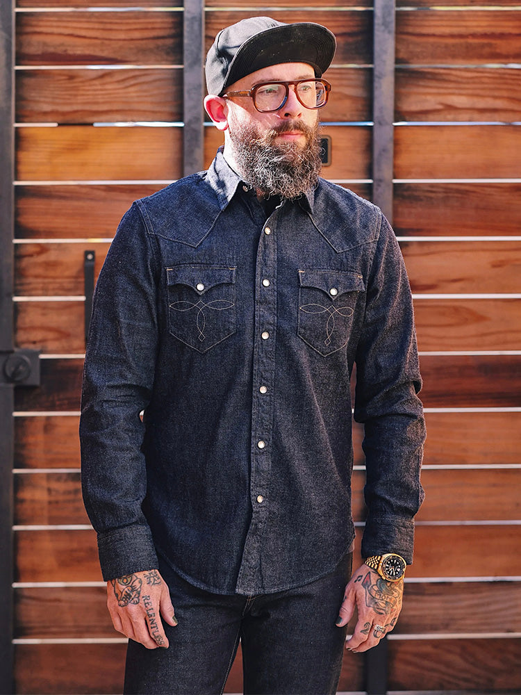 Slim Fit Denim Western Shirt