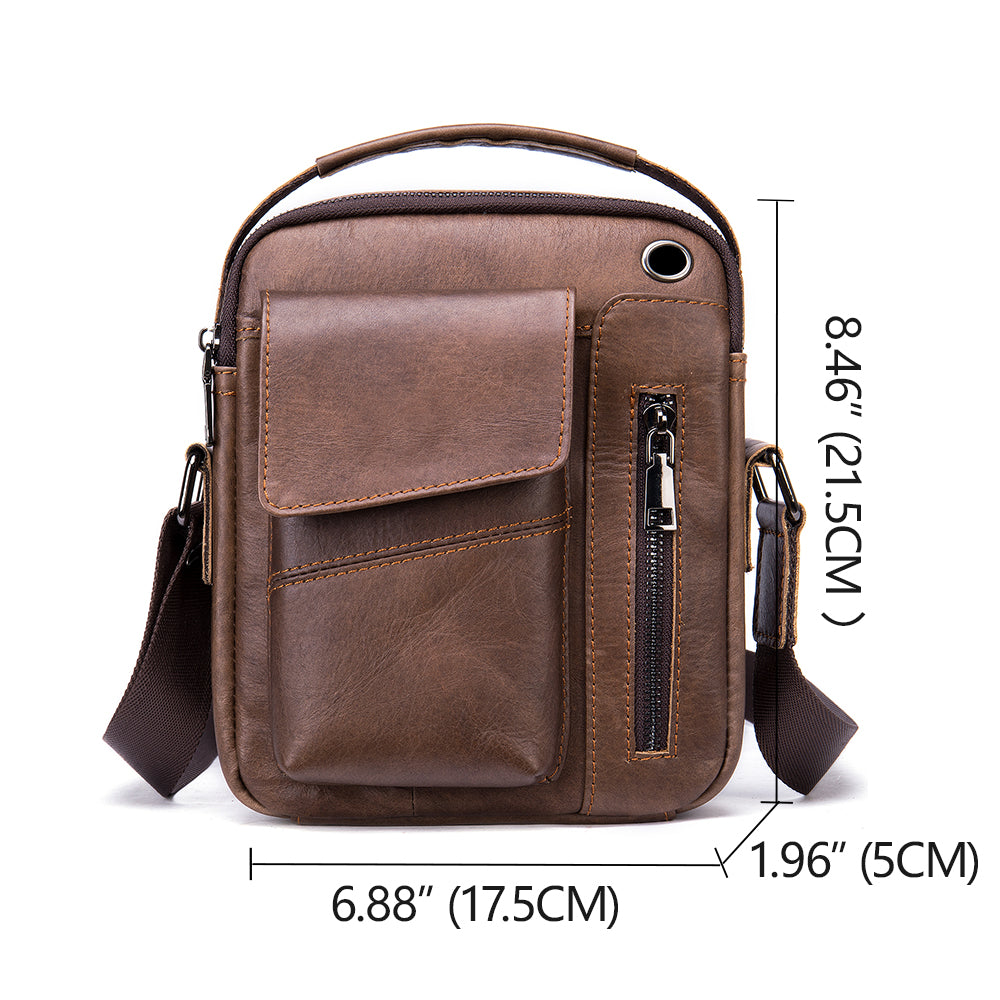 Men's Cowhide Crossbody Shoulder Bag