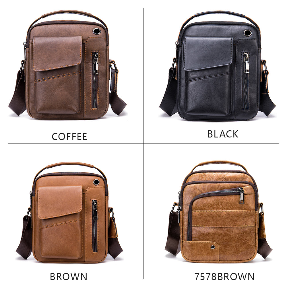 Men's Cowhide Crossbody Shoulder Bag