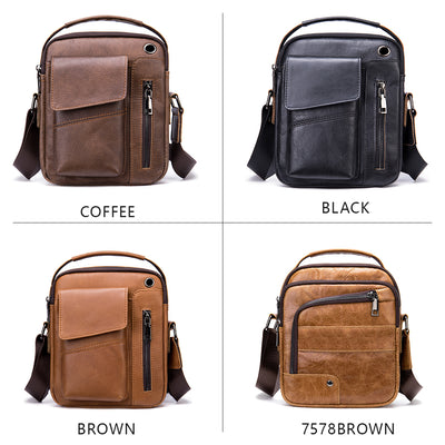 Men's Cowhide Crossbody Shoulder Bag