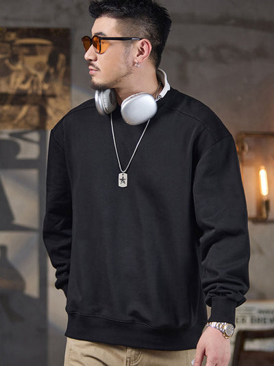 Men’s Relaxed Fit Ribbed Crewneck Sweatshirt
