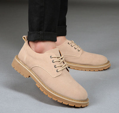Men's Suede Lace-Up British Casual Work Shoes