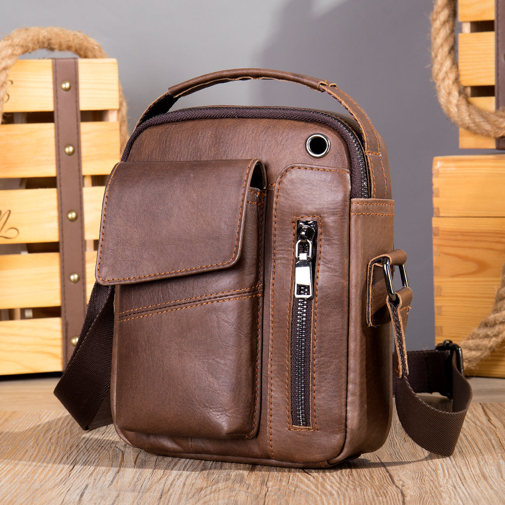 Men's Cowhide Crossbody Shoulder Bag