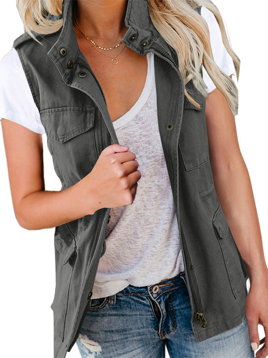 Women's Utility Vest Cargo Jacket