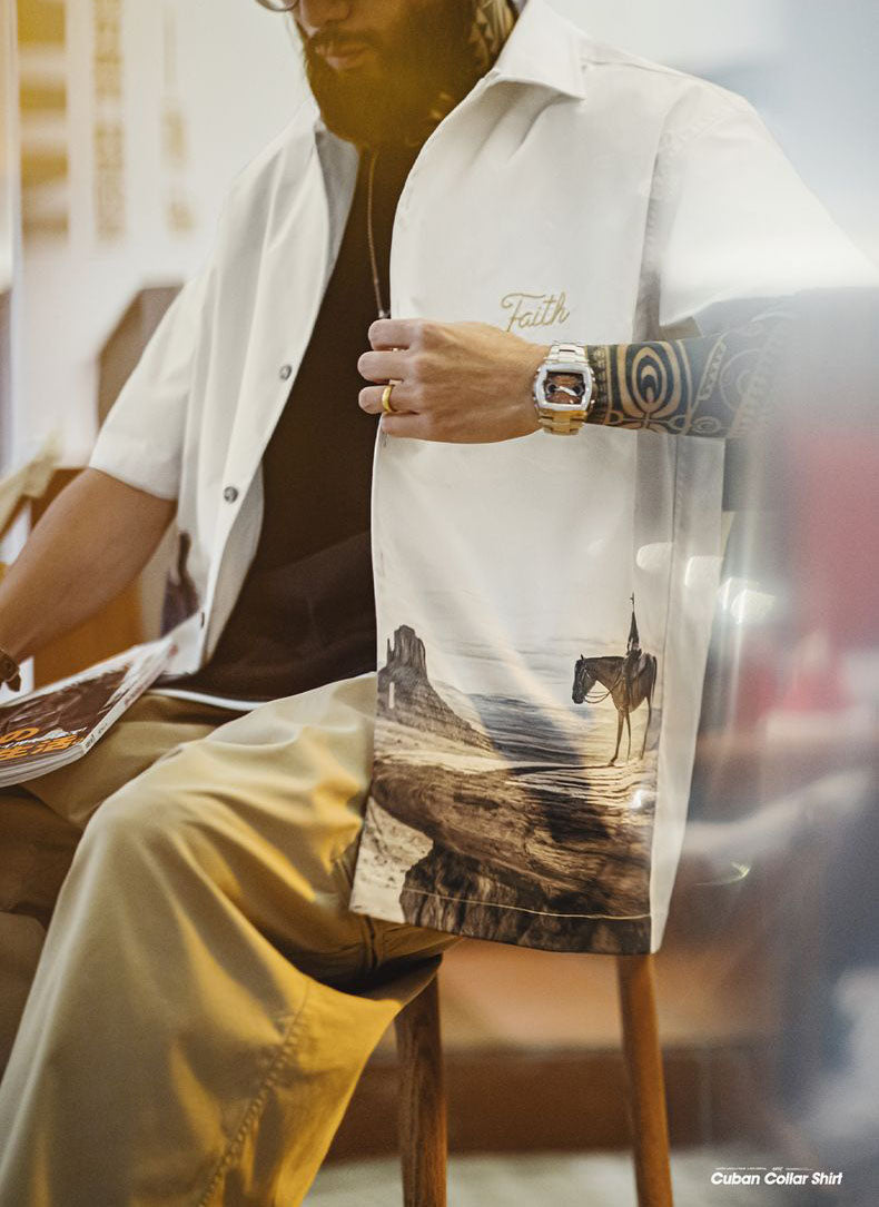 Men's Western-Inspired Short-Sleeve Shirt
