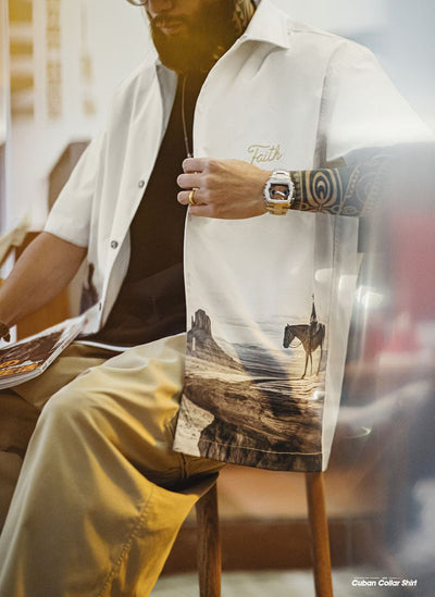Men's Western-Inspired Short-Sleeve Shirt