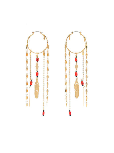 Bohemian Tassel Hoop Earrings