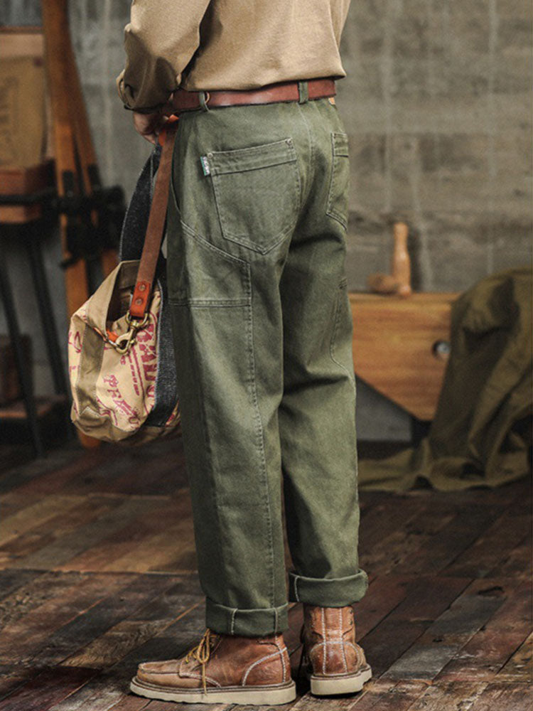 Men's Vintage-Inspired Straight-Leg Cargo Pants
