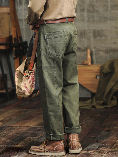 Men's Vintage-Inspired Straight-Leg Cargo Pants