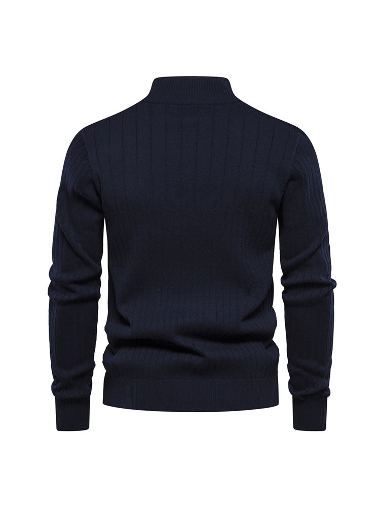 Men's 1/4 Zip Ribbed Sweater