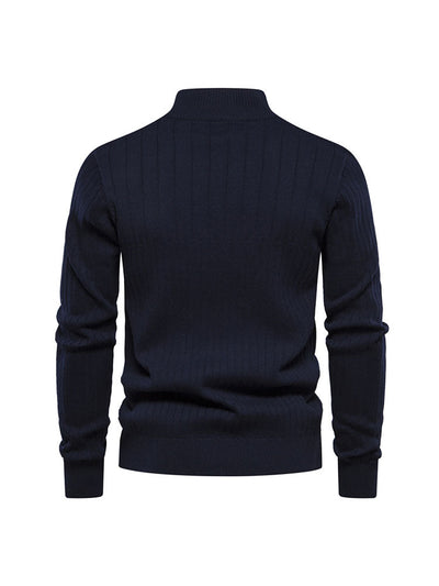 Men's 1/4 Zip Ribbed Sweater