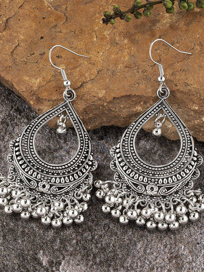 Ethnic-Style Alloy Jhumka Earrings