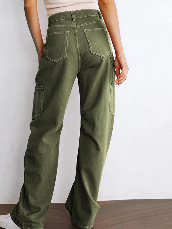 Women's 6 Pockets High Waisted Cargo Pants