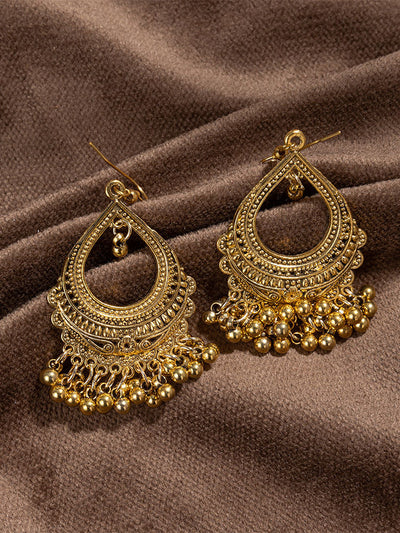 Ethnic-Style Alloy Jhumka Earrings