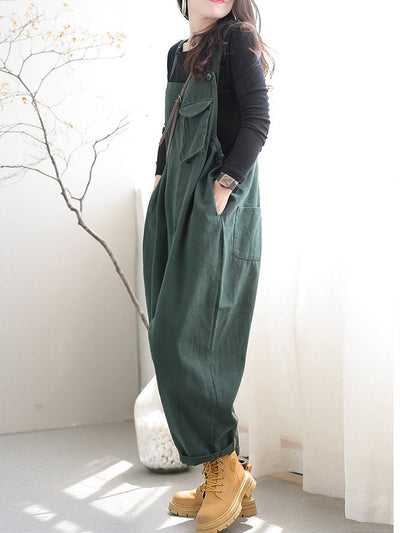 Women's Relaxed Fit Cotton Overalls