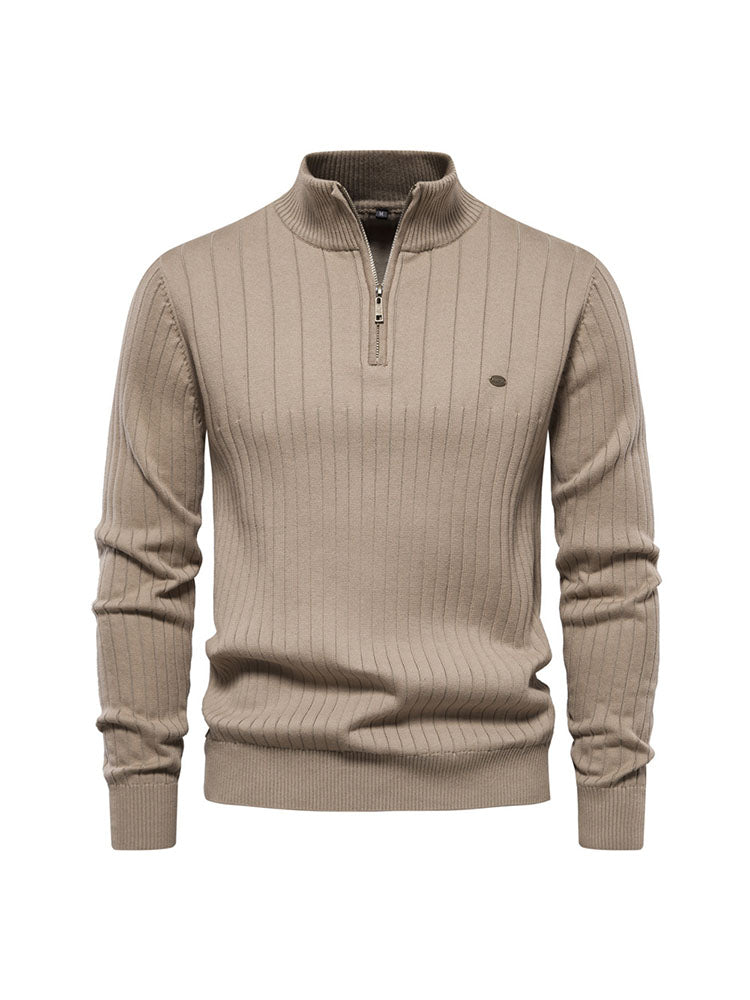 Men's 1/4 Zip Ribbed Sweater