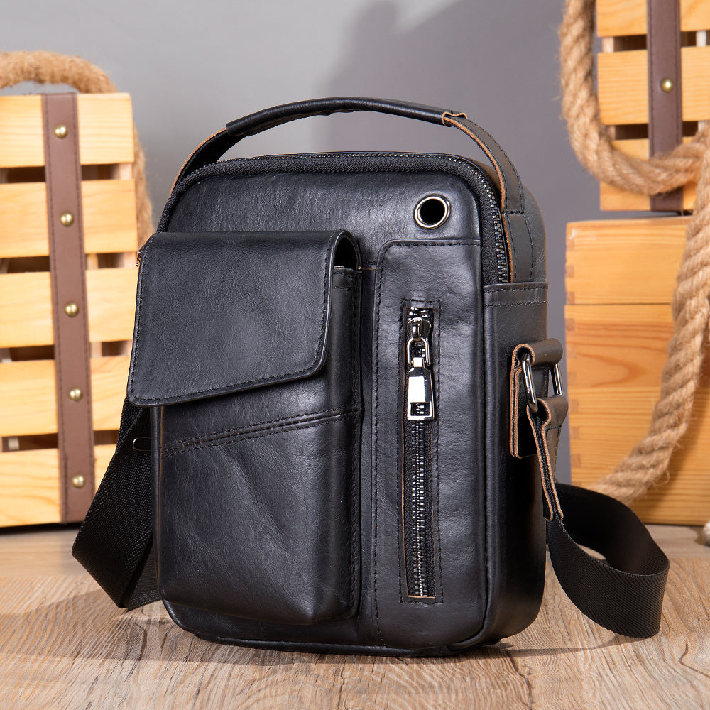 Men's Cowhide Crossbody Shoulder Bag