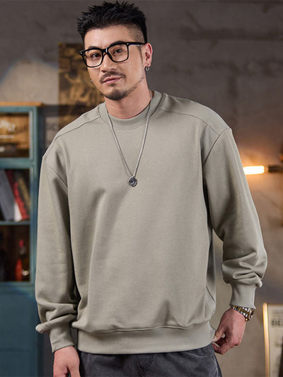 Men’s Relaxed Fit Ribbed Crewneck Sweatshirt