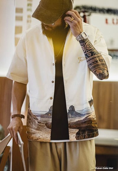 Men's Western-Inspired Short-Sleeve Shirt