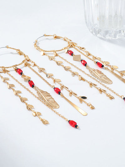 Bohemian Tassel Hoop Earrings