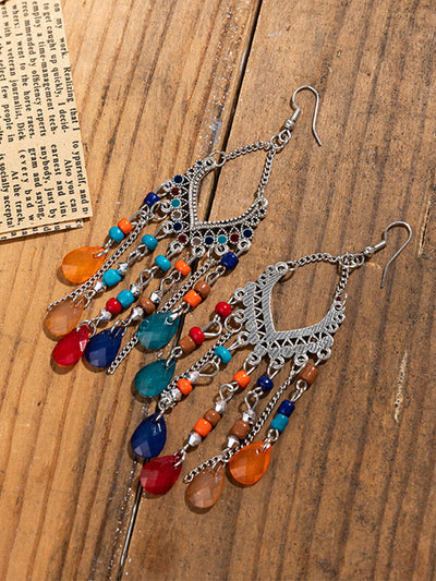 Bohemian Tassel Beaded Dangle Earrings
