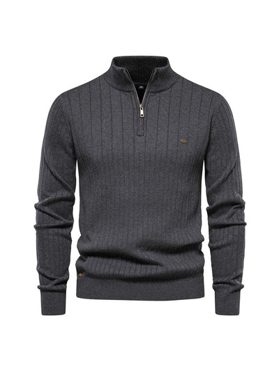 Men's 1/4 Zip Ribbed Sweater