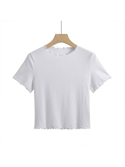 Women's Ruffled-Edge Short Sleeve Tees