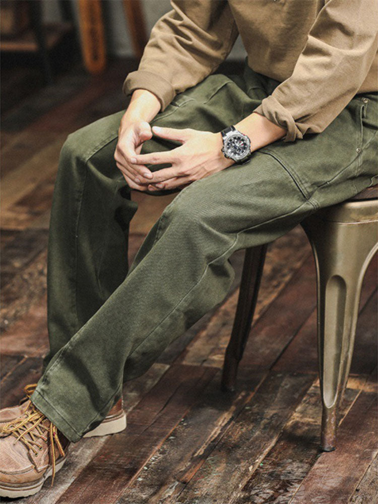 Men's Vintage-Inspired Straight-Leg Cargo Pants