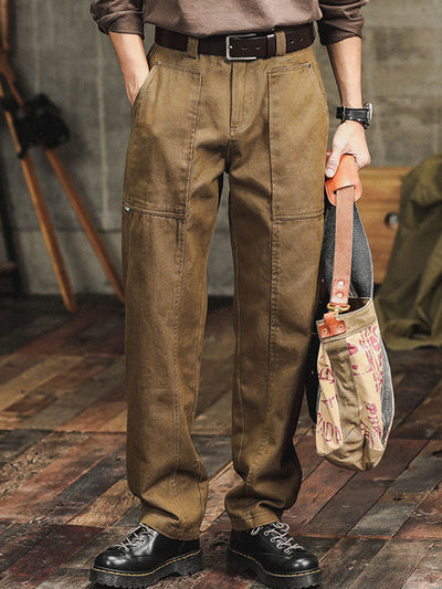 Men's Vintage-Inspired Straight-Leg Cargo Pants