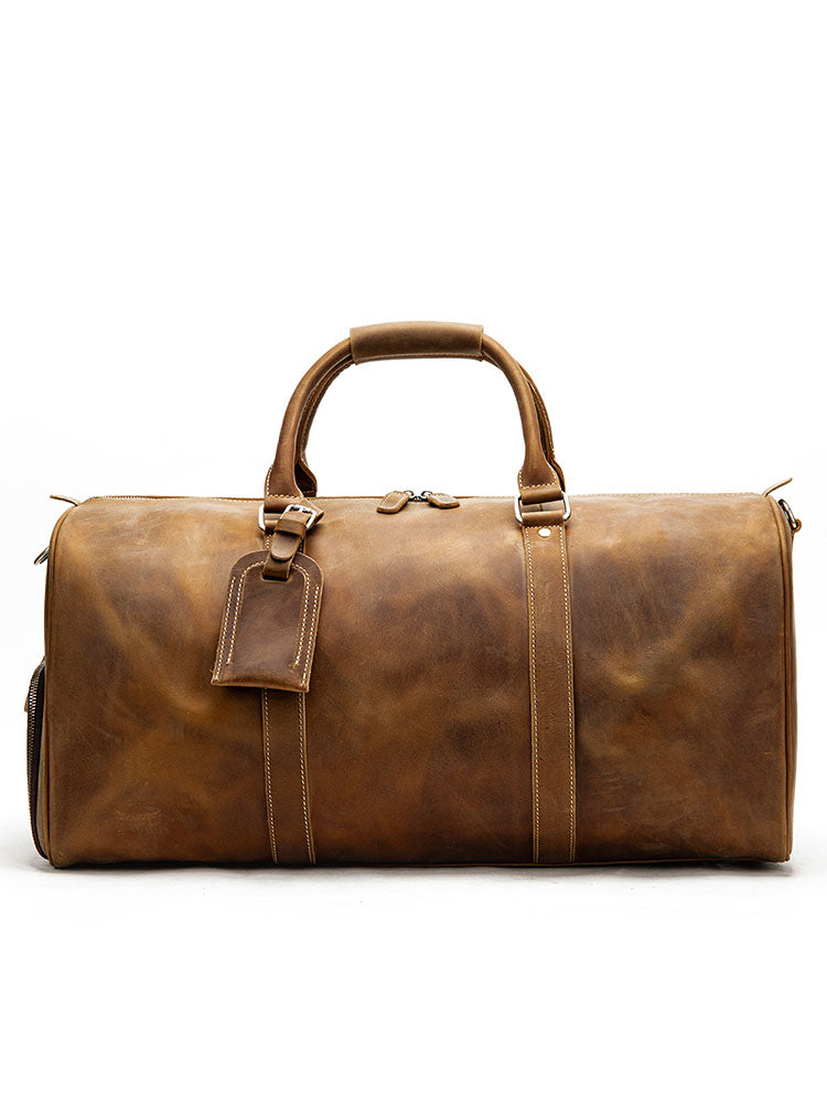 Premium Crazy Horse Leather Duffle Bag